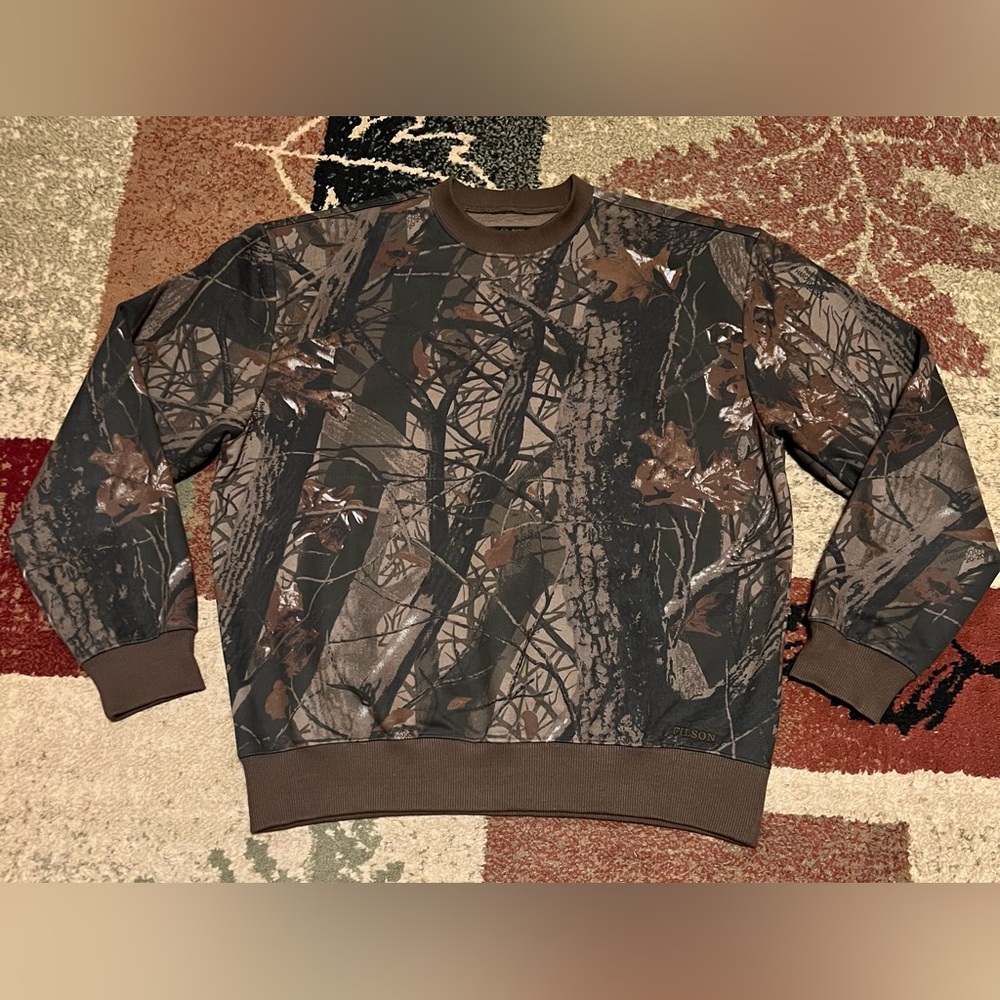 Filson Realtree Hardwoods Camo Prospector Crewneck Heavyweight Sweatshirt LARGE